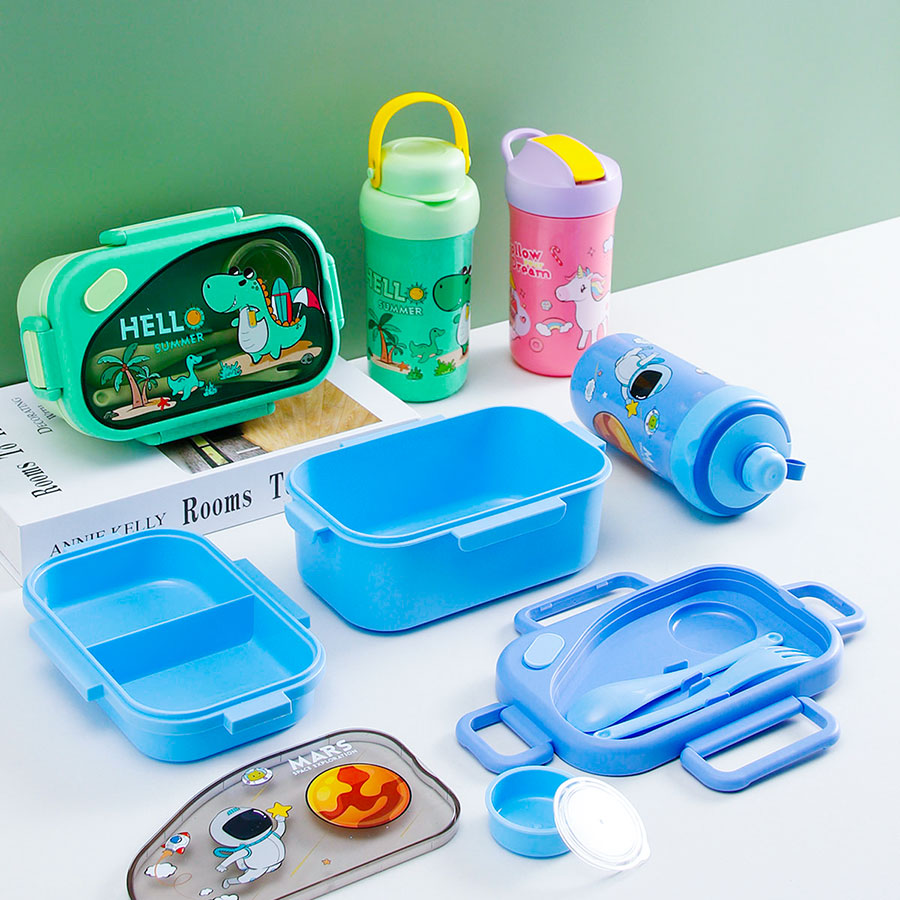 趣悅卡通長(zhǎng)方雙層飯盒